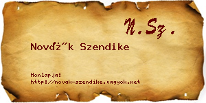 Novák Szendike névjegykártya